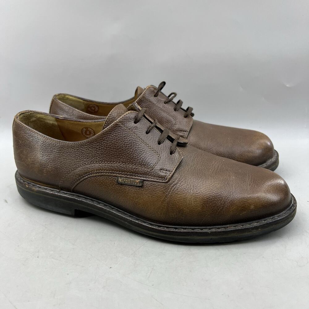 Mephisto Marlon Walking Oxford Men Size 8.5 Brown Leather Comfort Dress Sneakers